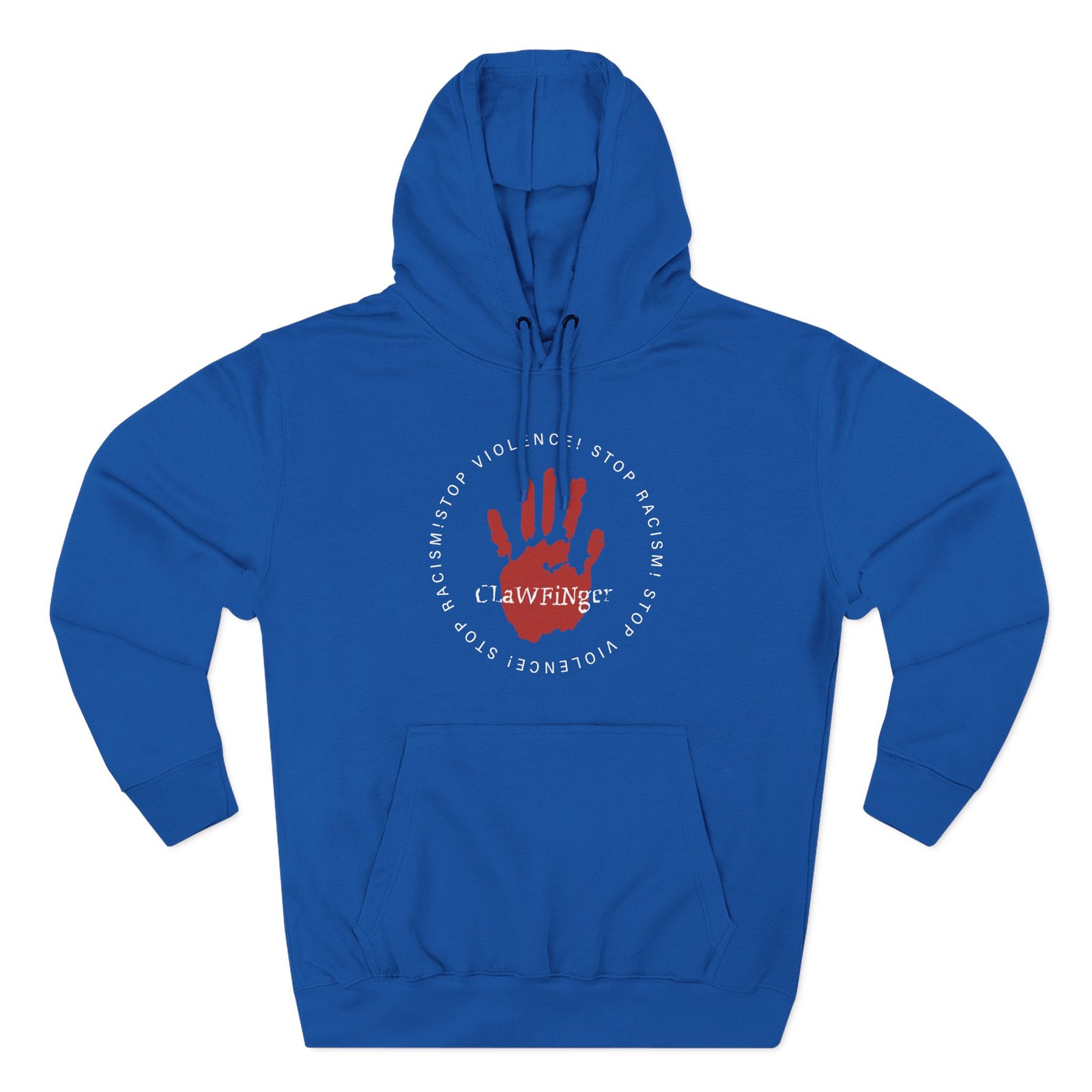 Clawfinger Stop Racism Stop Violence Three-Panel Fleece Hoodie - Image 7
