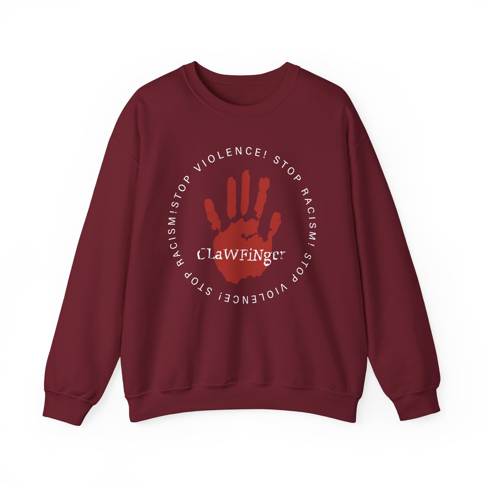 Clawfinger Stop Racism Stop Violence Unisex Heavy Blend™ Crewneck Sweatshirt - Image 17