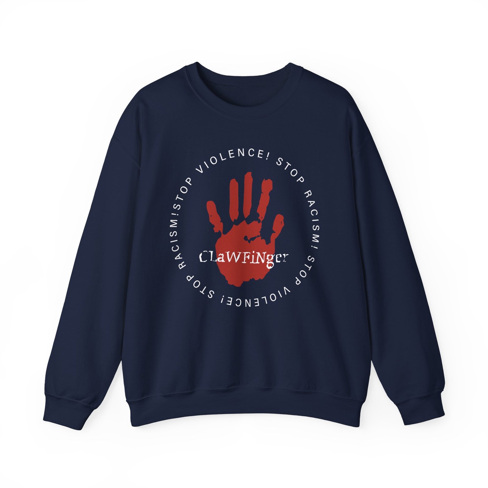 Clawfinger Stop Racism Stop Violence Unisex Heavy Blend™ Crewneck Sweatshirt - Image 13