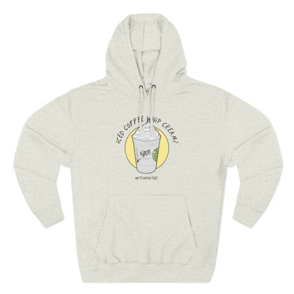 Nate Bargatze - Iced Coffee Whip Cream? Three-Panel Fleece Hoodie - Image 11