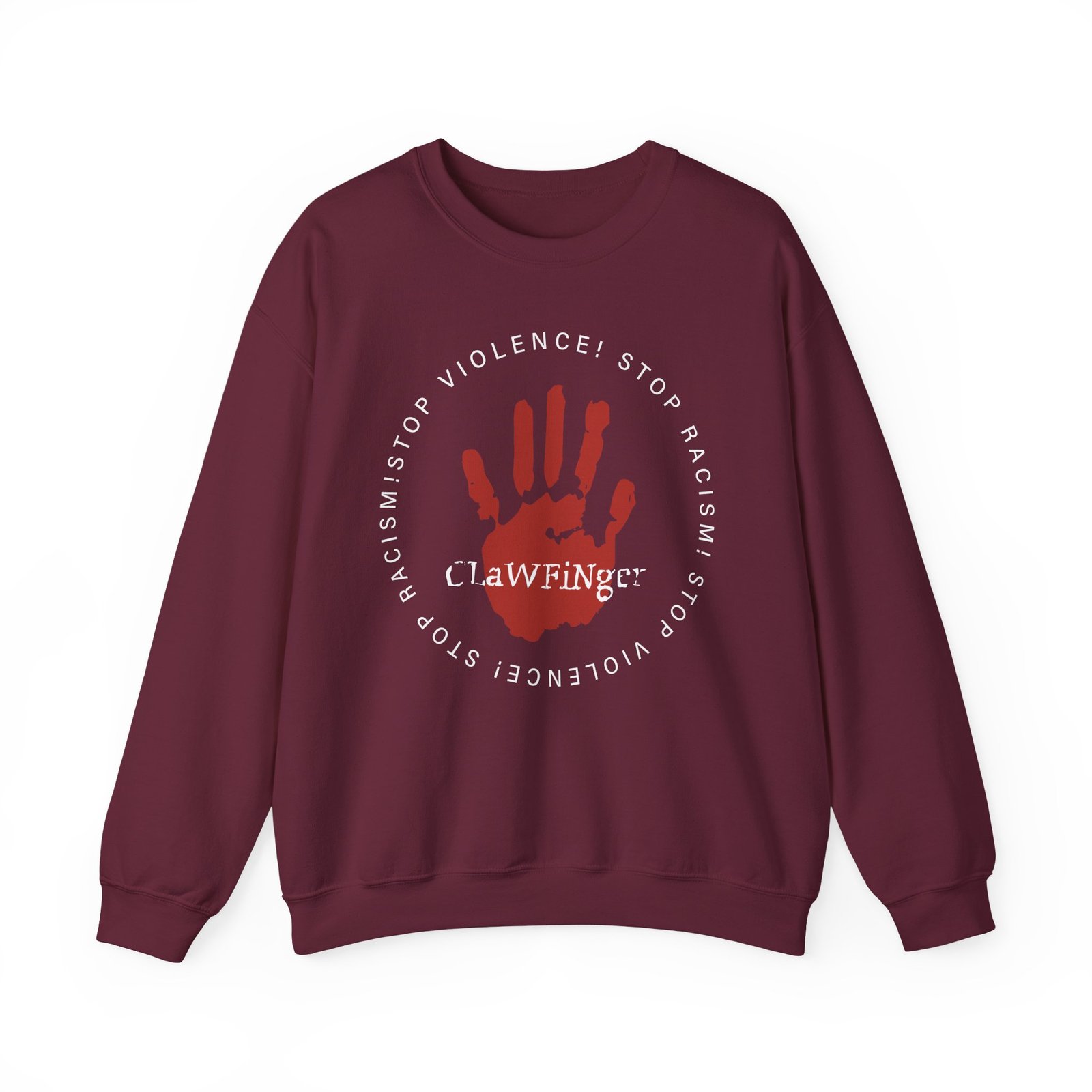 Clawfinger Stop Racism Stop Violence Unisex Heavy Blend™ Crewneck Sweatshirt - Image 3