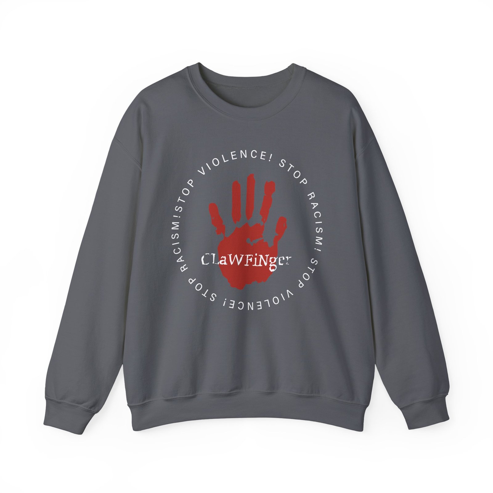 Clawfinger Stop Racism Stop Violence Unisex Heavy Blend™ Crewneck Sweatshirt - Image 9