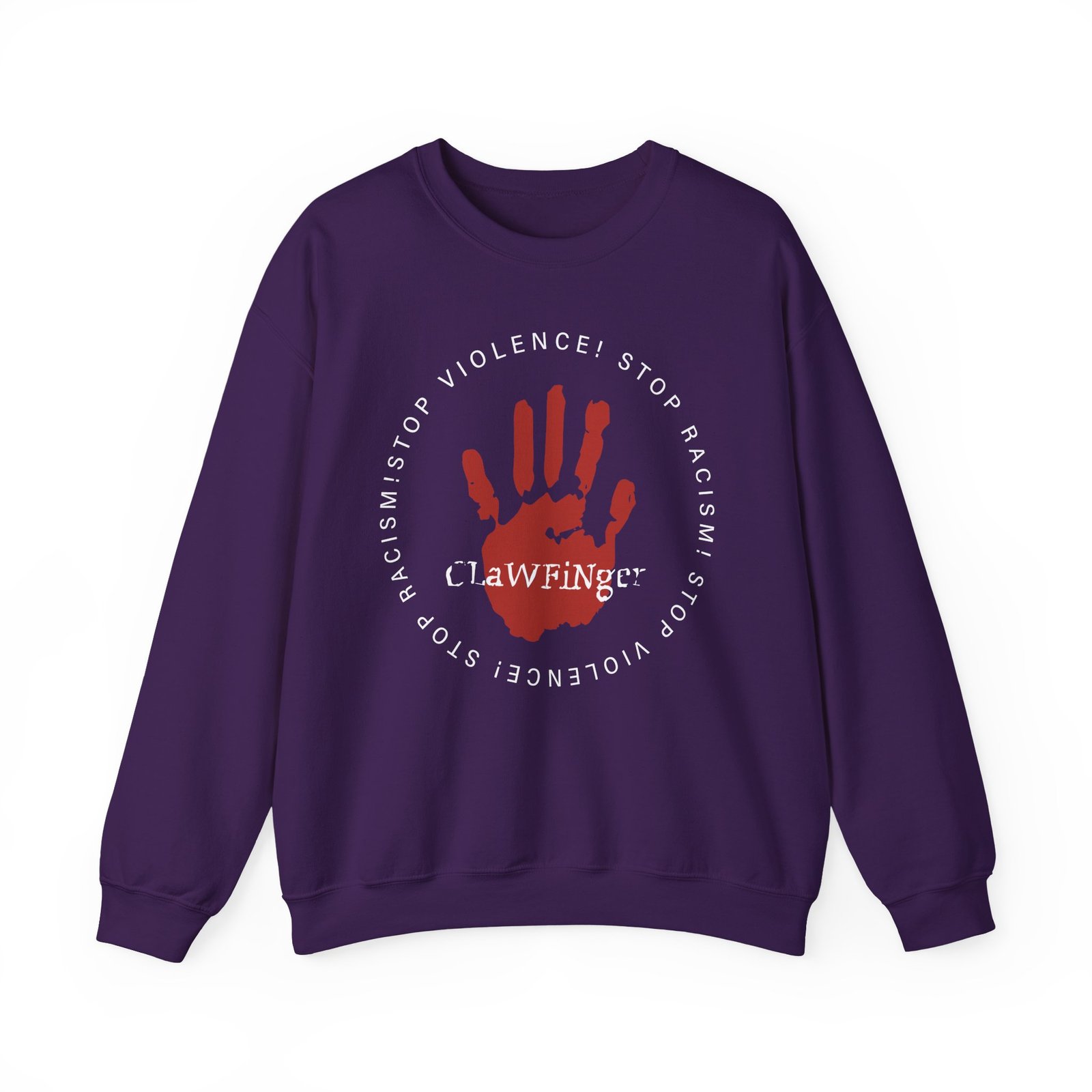 Clawfinger Stop Racism Stop Violence Unisex Heavy Blend™ Crewneck Sweatshirt - Image 15