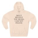 Joost Klein Don't Believe the Media I Am Not Insane Three-Panel Fleece Hoodie