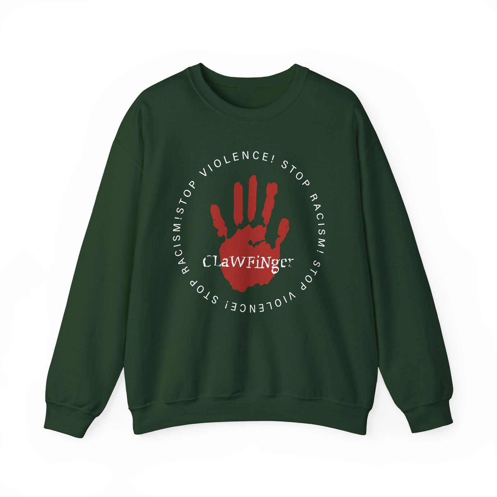 Clawfinger Stop Racism Stop Violence Unisex Heavy Blend™ Crewneck Sweatshirt - Image 7