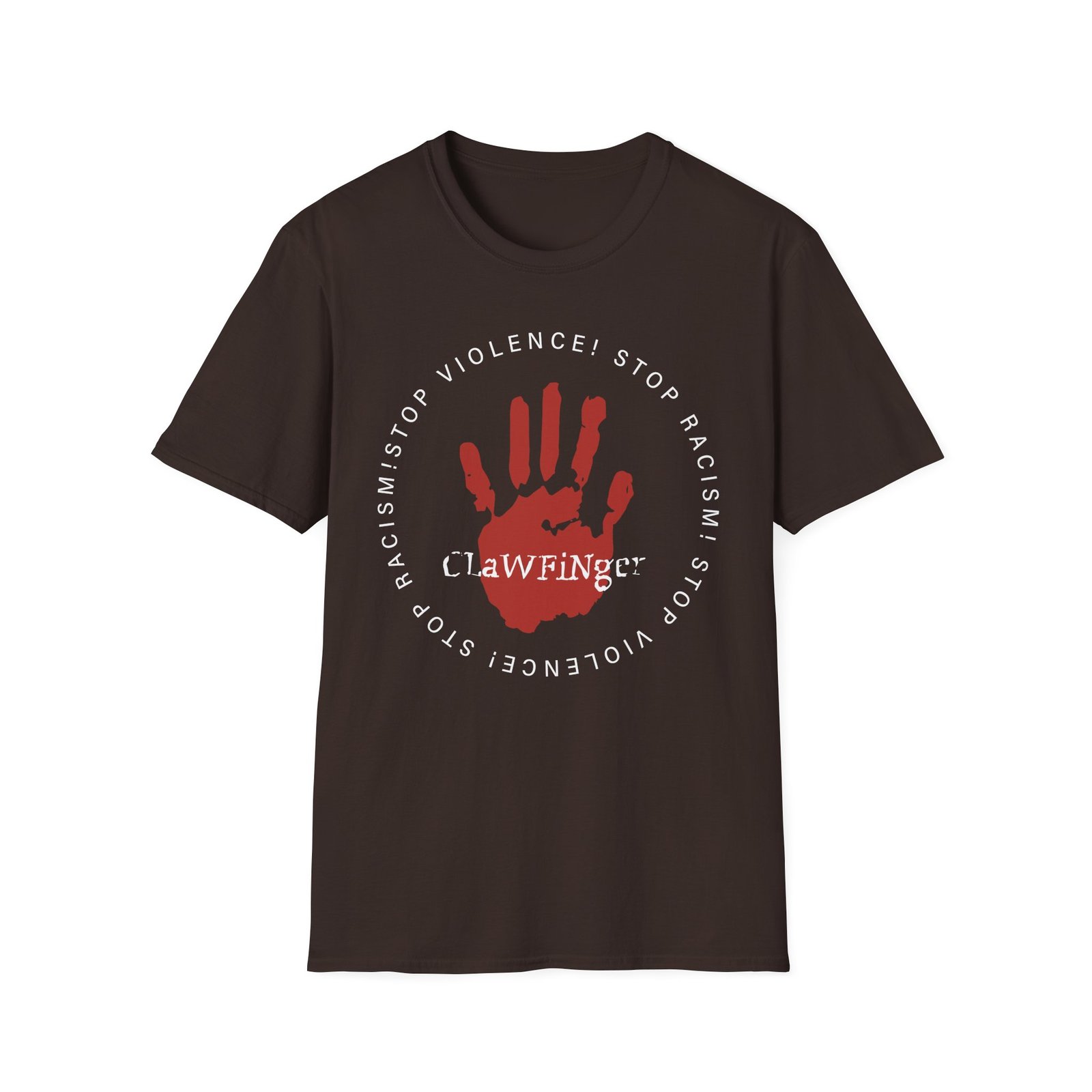 Clawfinger Stop Racism Stop Violence Unisex Softstyle T-Shirt - Image 5