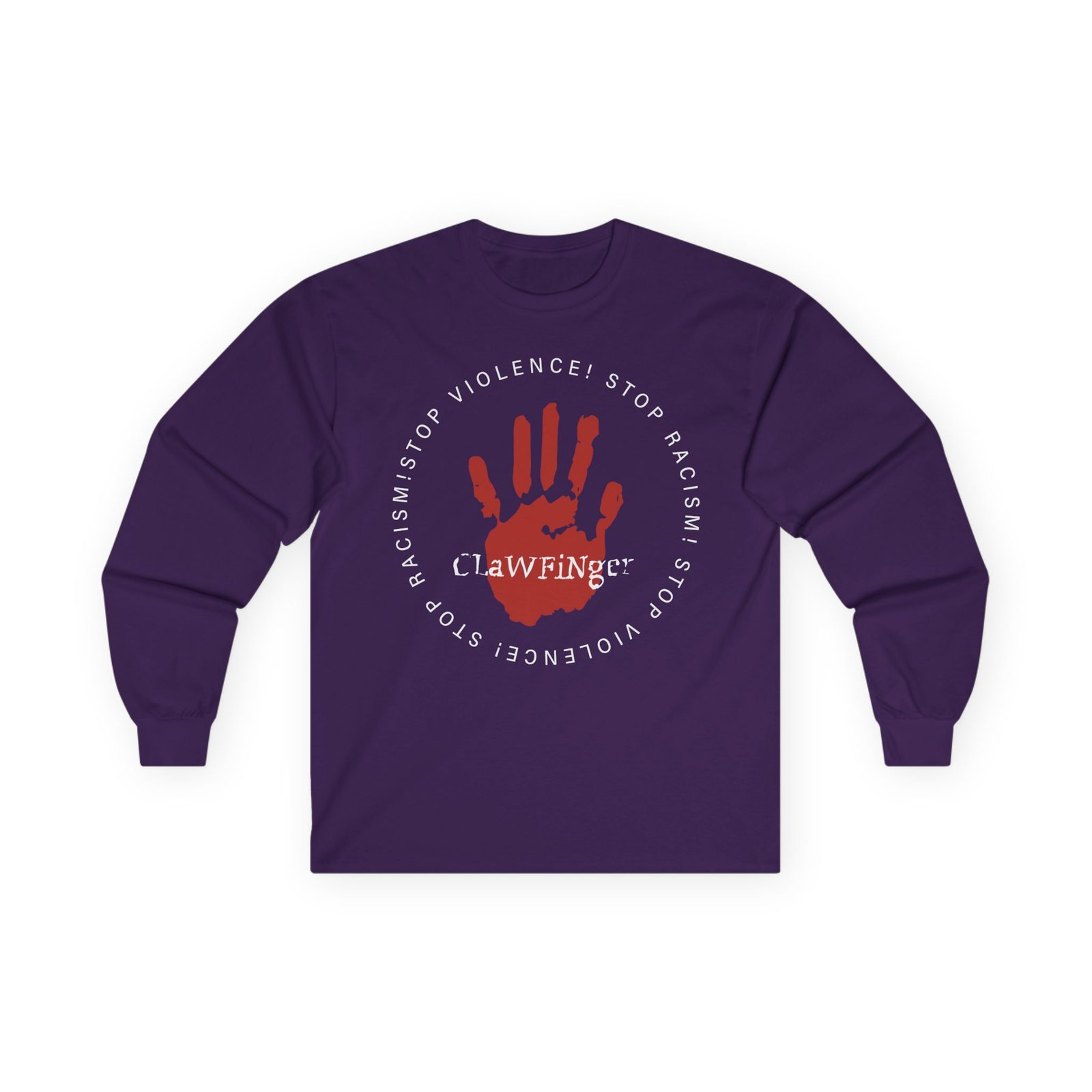 Clawfinger Stop Racism Stop Violence Unisex Ultra Cotton Long Sleeve Tee - Image 13
