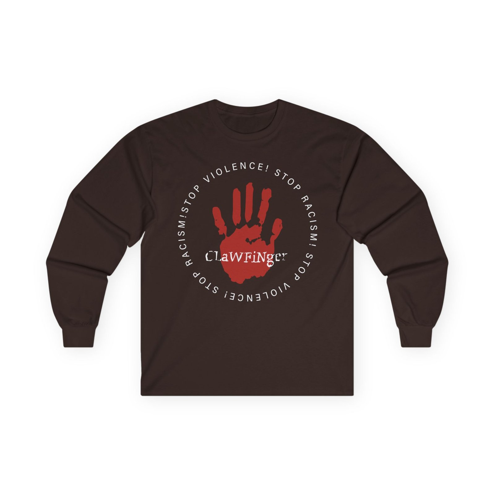 Clawfinger Stop Racism Stop Violence Unisex Ultra Cotton Long Sleeve Tee - Image 5