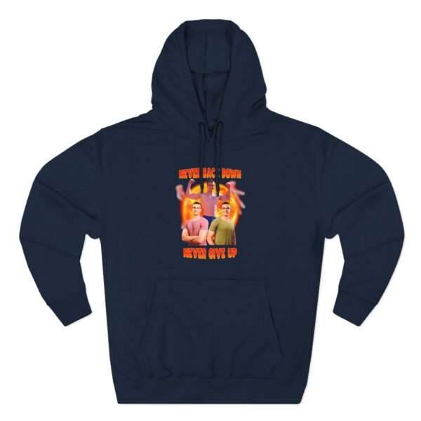 Nick Eh 30 Never Back Down Never Give Up Three-Panel Fleece Hoodie - Image 3